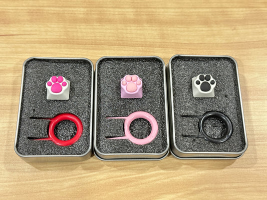 Kitty Paw Silicone Aluminum Alloy Cute Artisan Keycap 1u