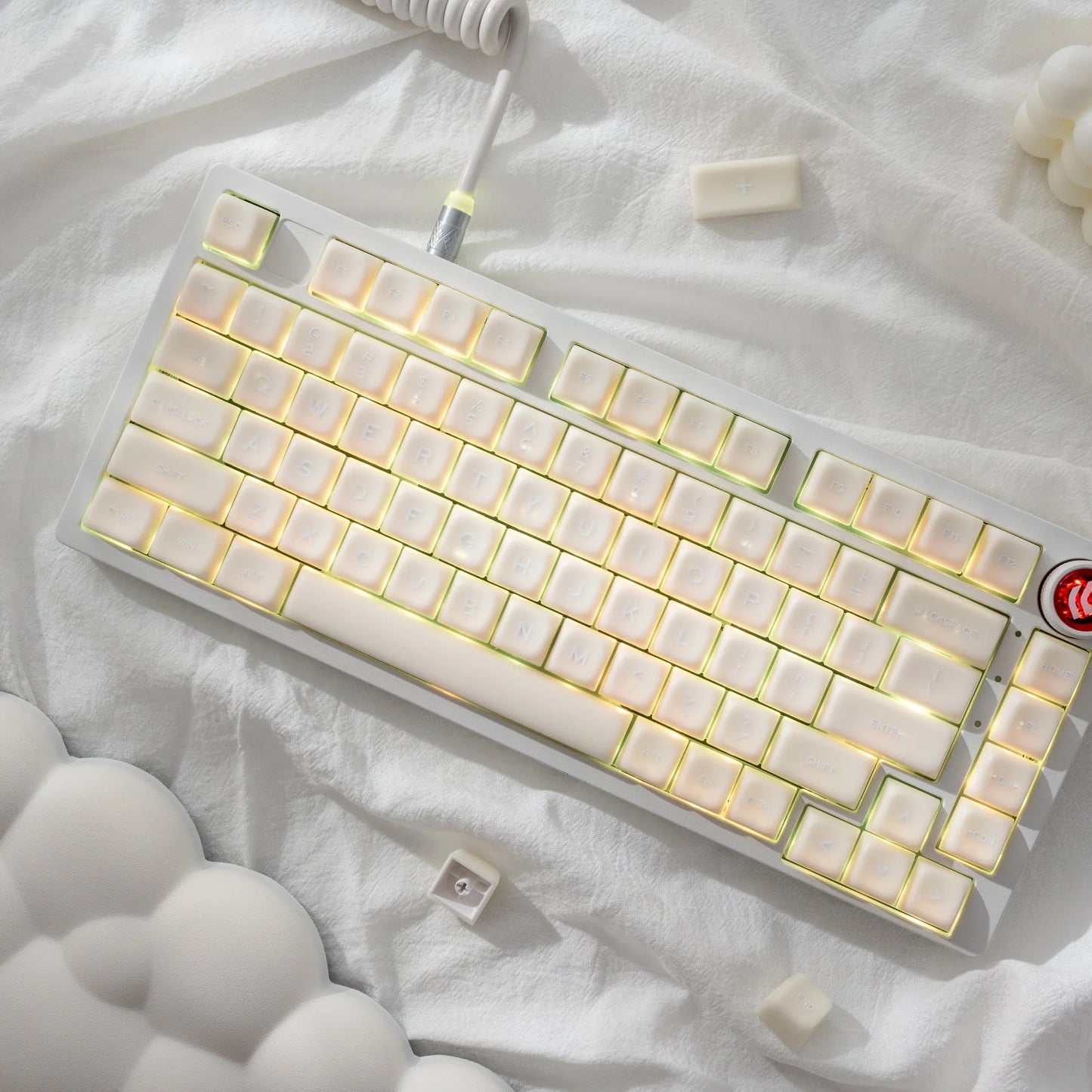 White Jade Translucent SA Profile Doubleshot Keycap
