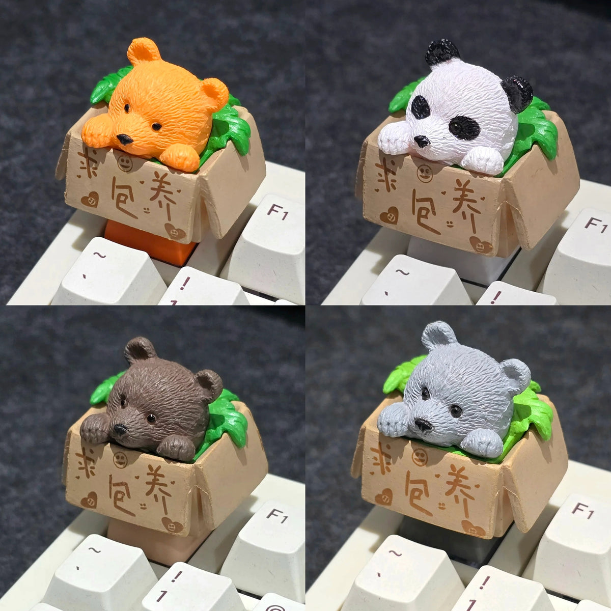 Teddy in Basket Resin Artisan Keycap