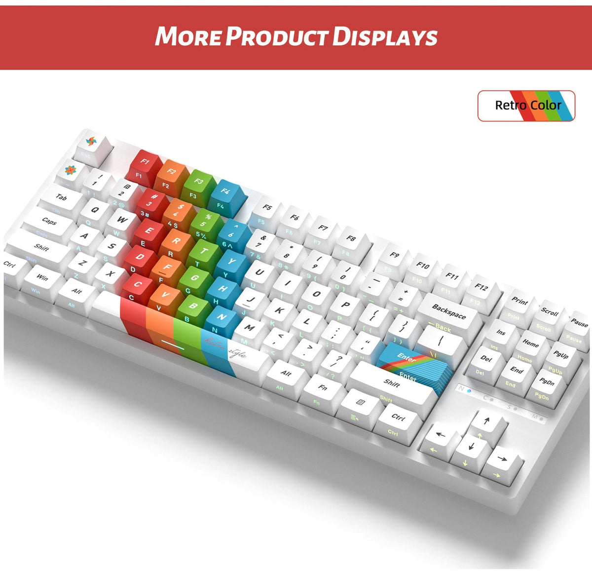 Retro Side Backlit Cherry PBT Keycaps 3 Themes