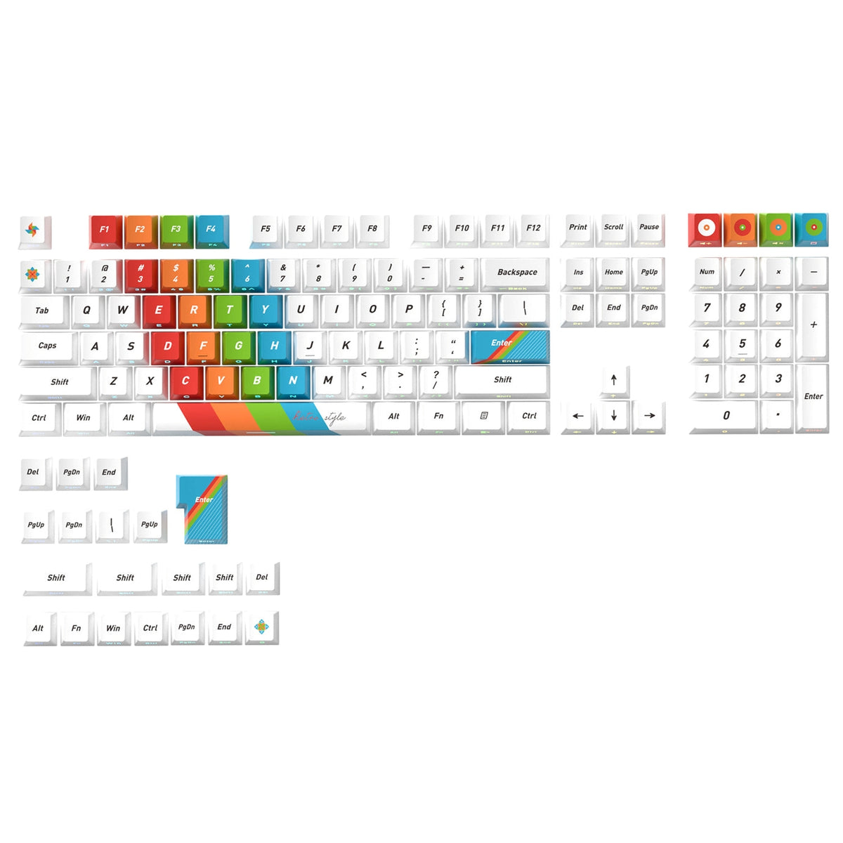 Retro Side Backlit Cherry PBT Keycaps 3 Themes