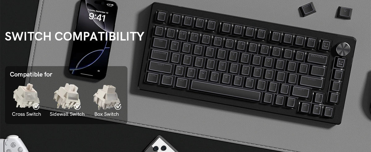 Top Backlit Dark Knight Prism Cherry PBT Keycaps