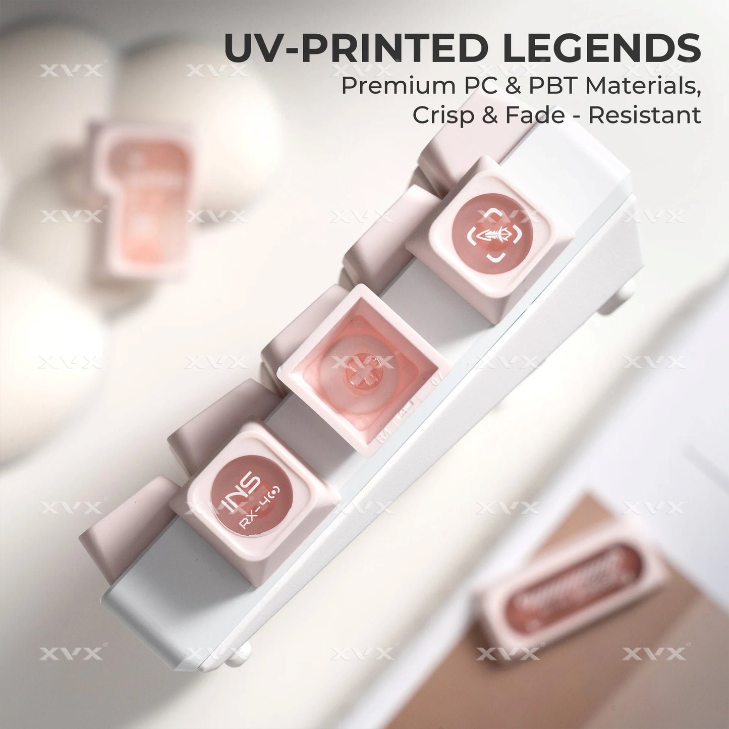 Cats Eye New Concept Pink UV Printed Backlit Keycaps