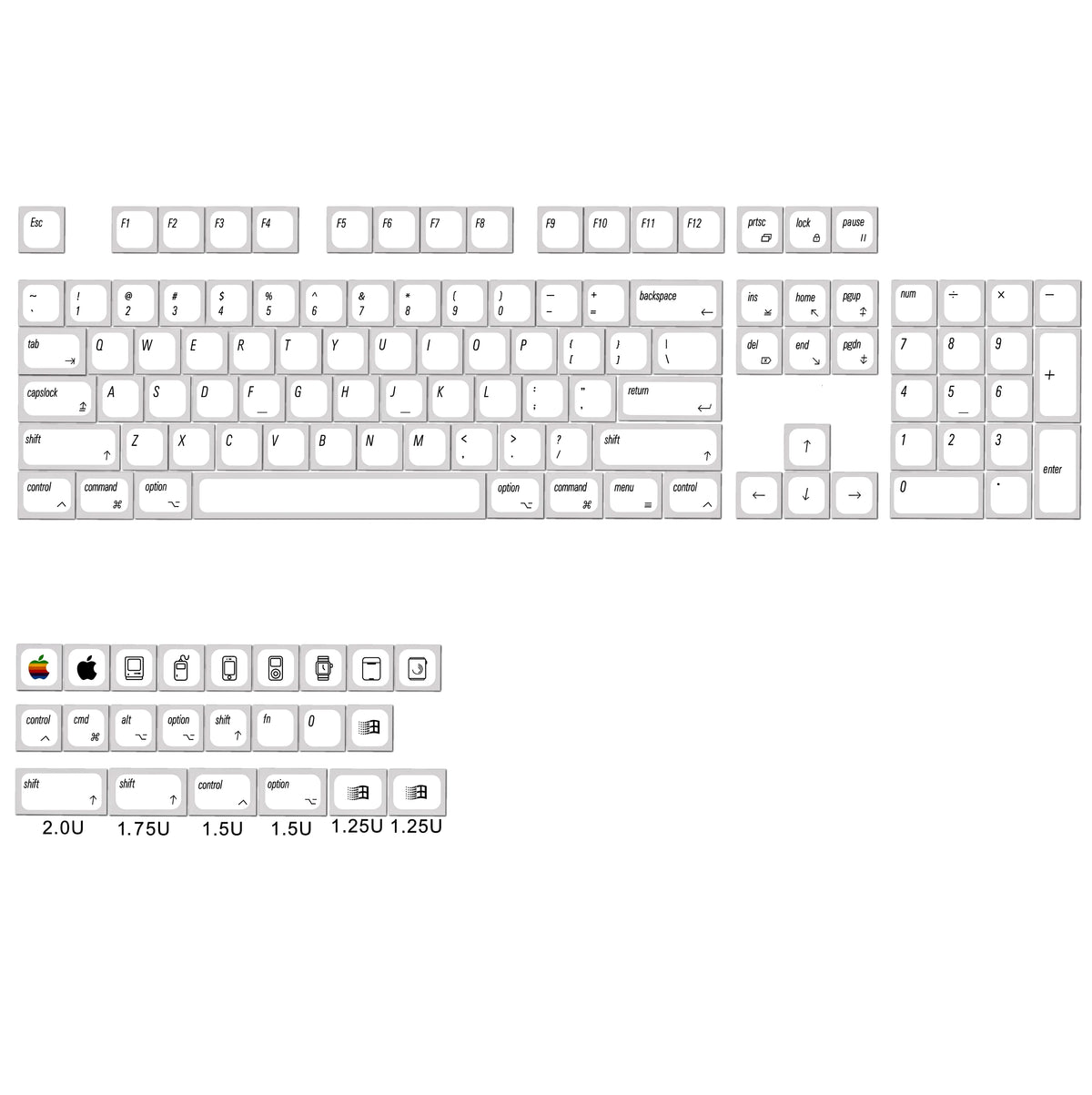 Mac Style Low Profile PBT Keycaps