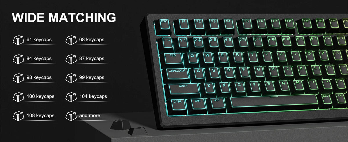 Top Backlit Dark Knight Prism Cherry PBT Keycaps