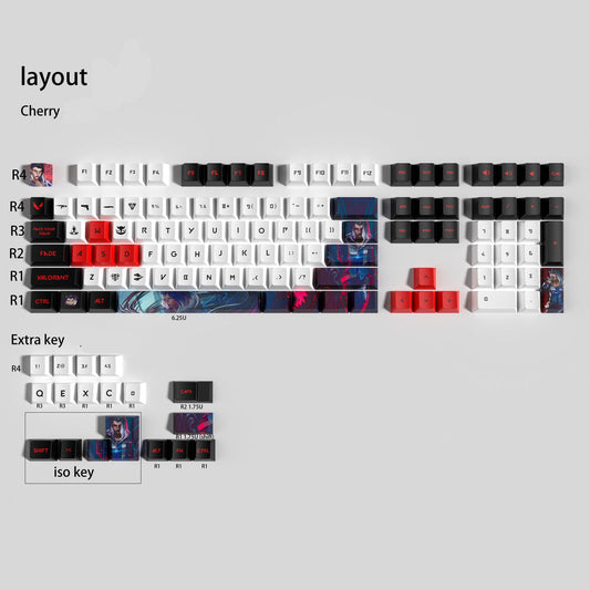 PRICE DROP Fade Valorant HD Cherry PBT Keycaps