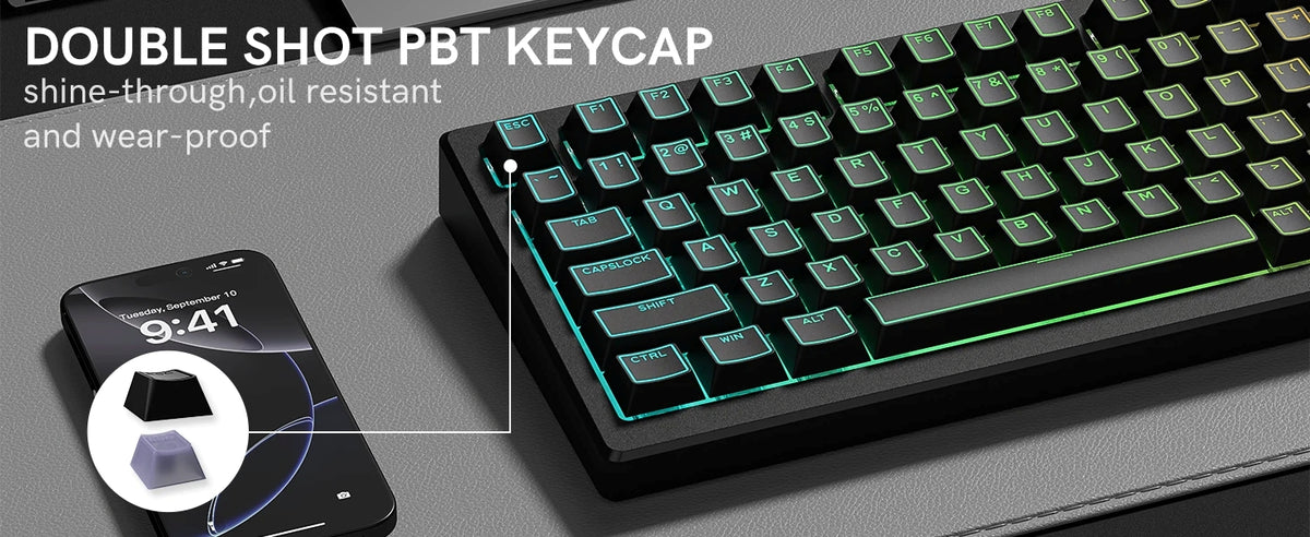 Top Backlit Dark Knight Prism Cherry PBT Keycaps
