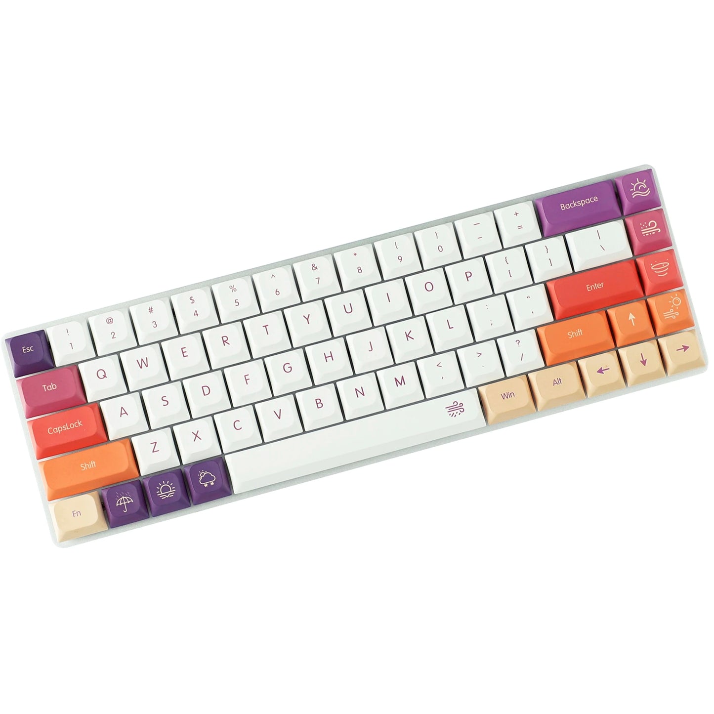 Ultra Slim Low Profile Mist Clouds PBT Keycaps