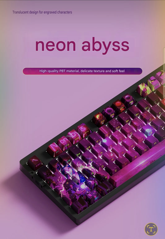Neon Abyss Side Backlit Cherry PBT Keycaps
