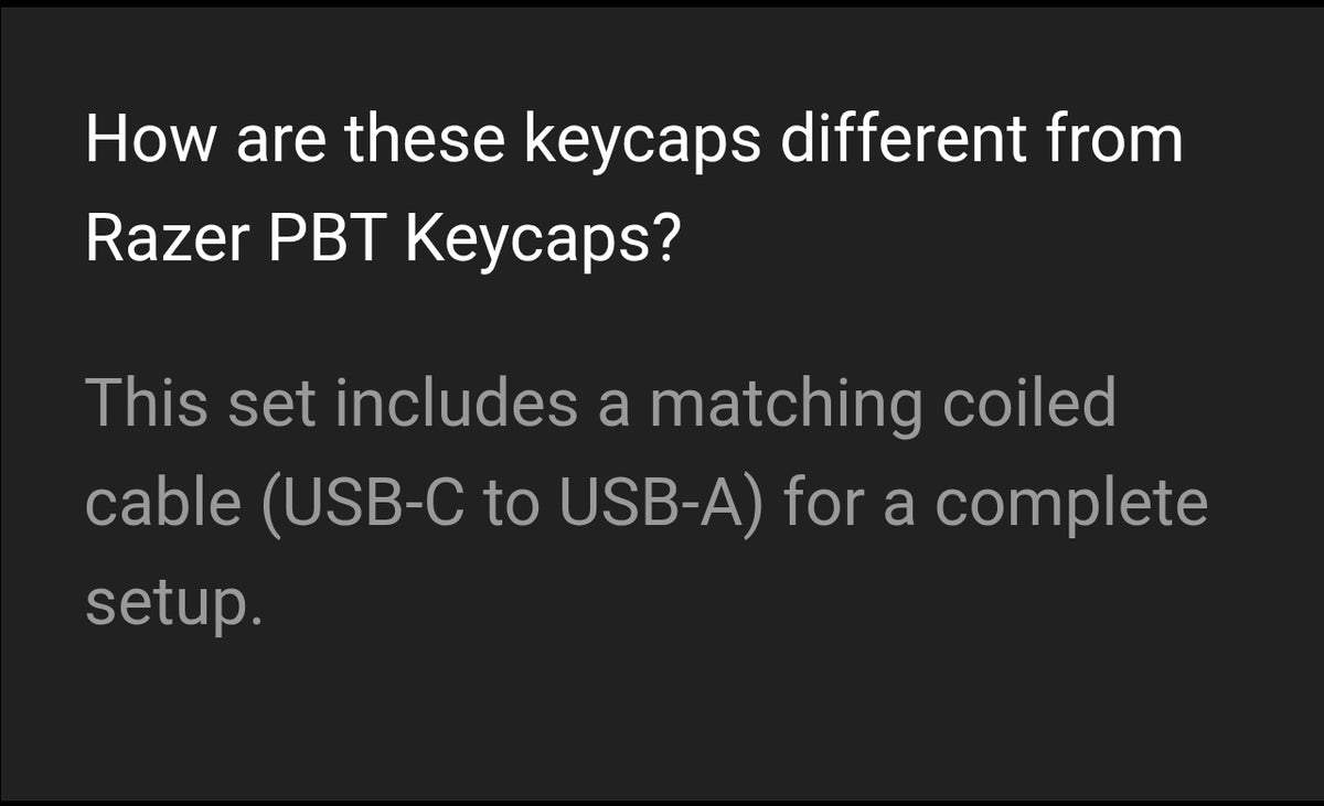 PRICE DROP Razer Shinethrough PBT Keycap & Coiled Cable Upgrade Set White Green