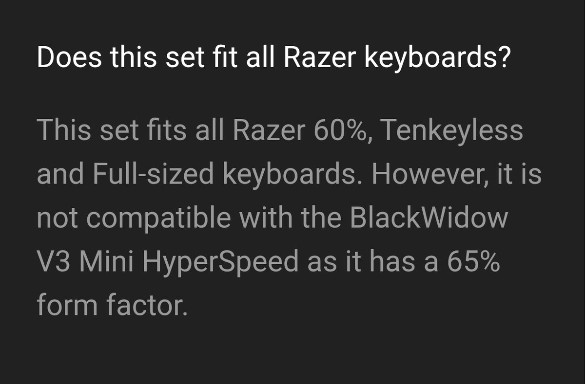 PRICE DROP Razer Shinethrough PBT Keycap & Coiled Cable Upgrade Set White Green