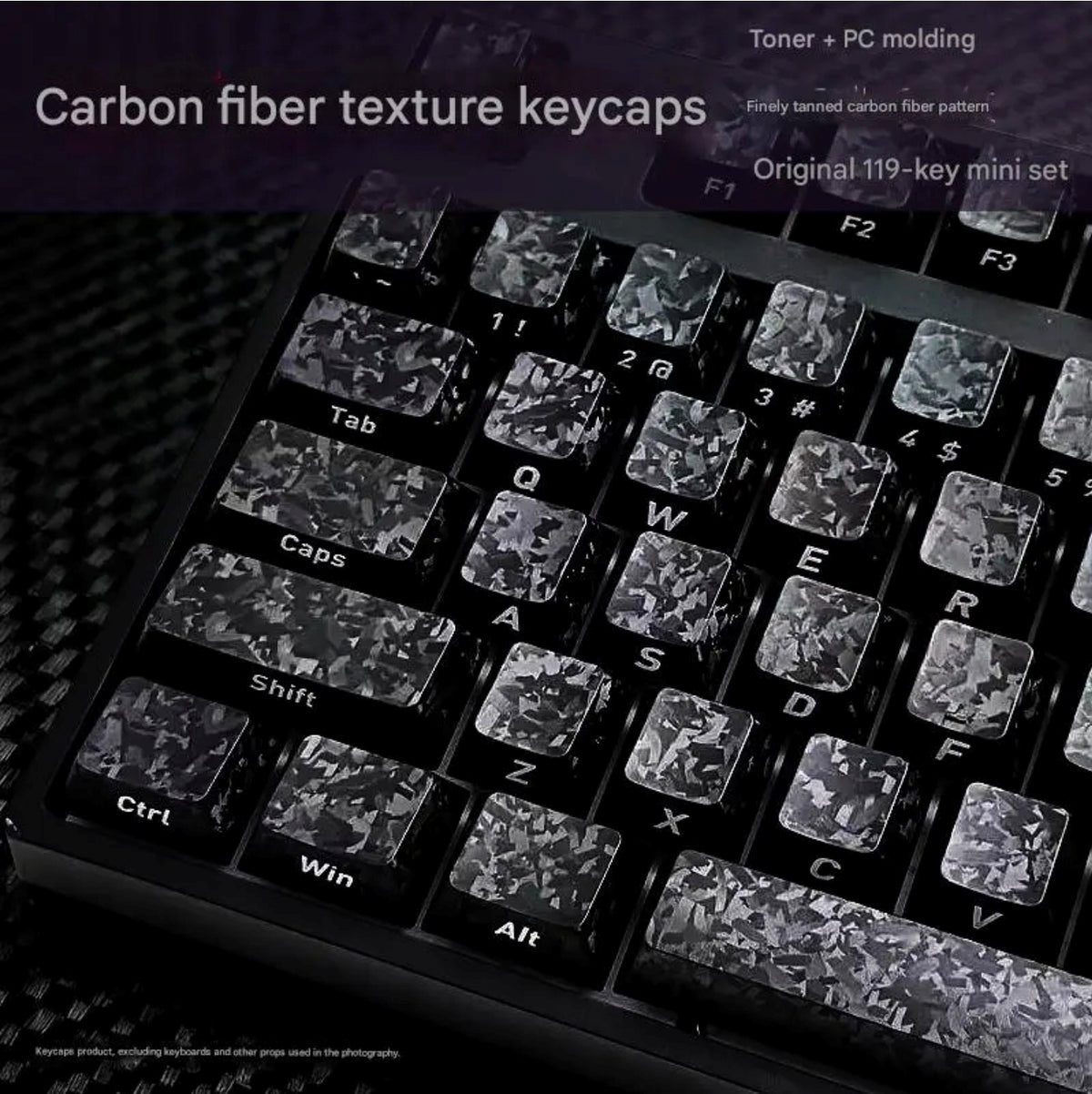 Womier Forged Carbon-Look Cherry Profile Keycaps