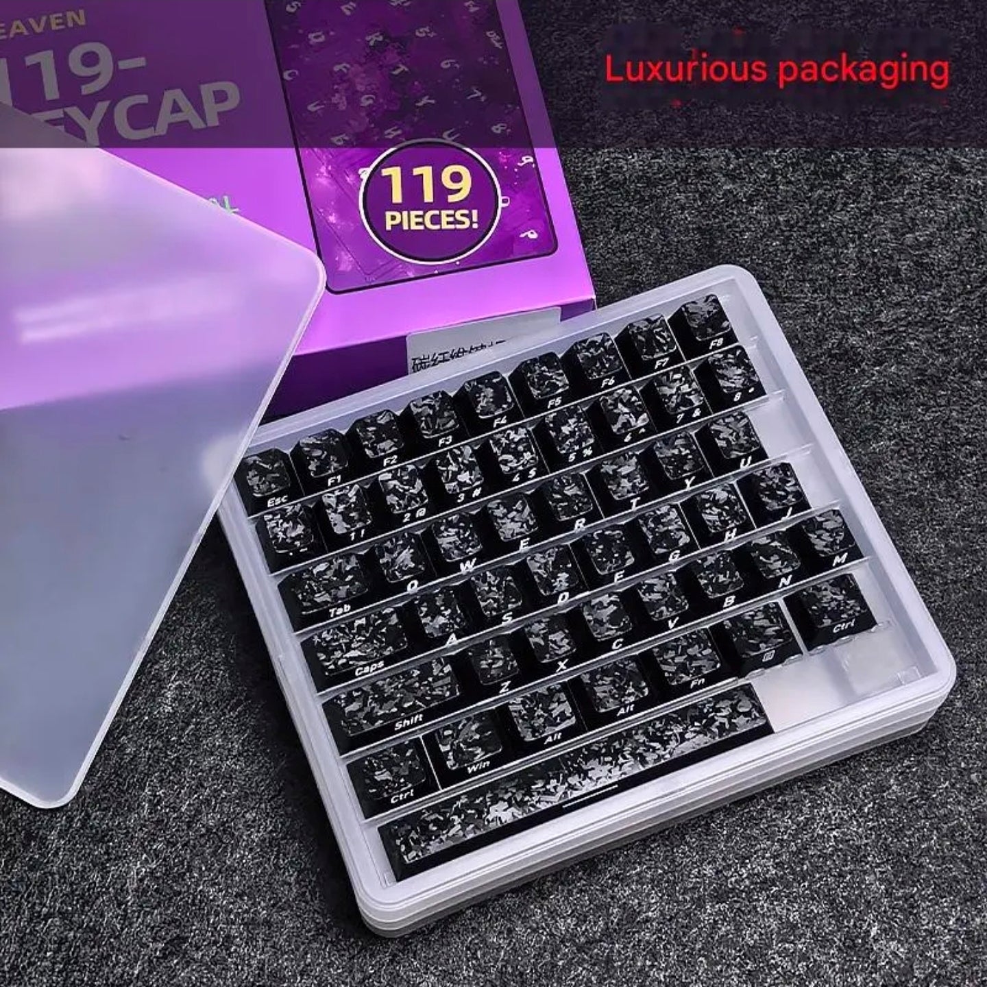 Womier Forged Carbon-Look Cherry Profile Keycaps