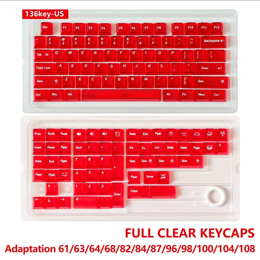 Crystal Red English Japanese Transparent Cherry Keycaps
