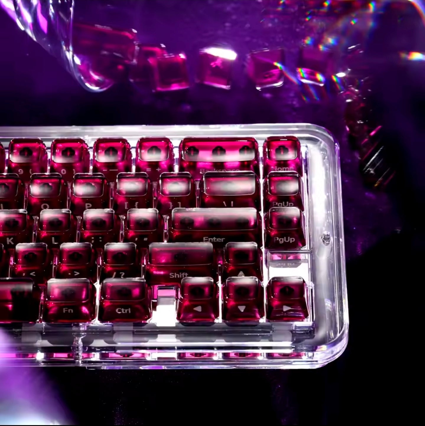 XVX Purple Jelly R2 Side Printed Translucent MDA Crystal Keycaps