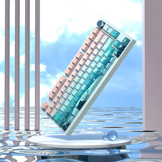 Deep Sea Side Engraved Translucent Cherry PBT Keycaps