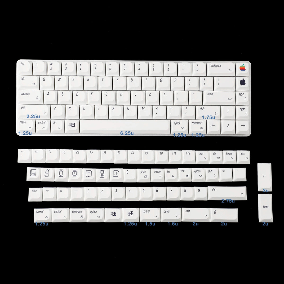 Mac Style Low Profile PBT Keycaps