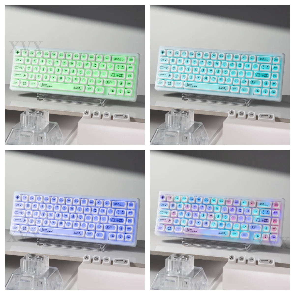 Cats Eye New Concept White UV Printed Backlit Keycaps