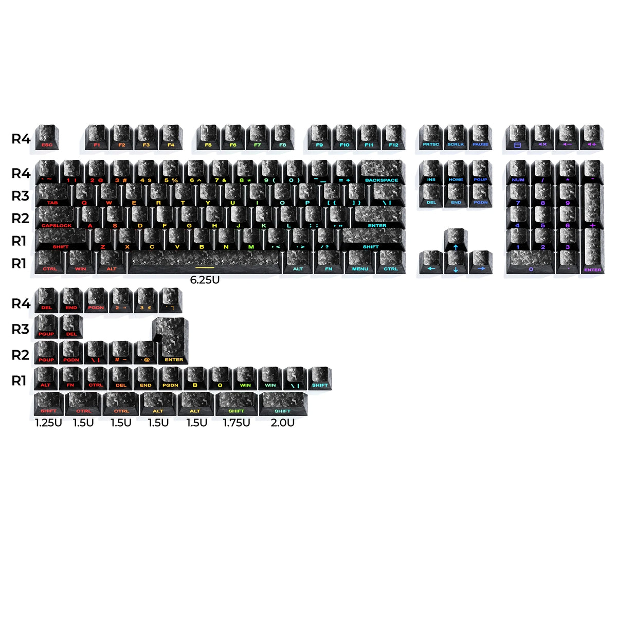 Womier Forged Carbon Side Backlit Cherry Keycaps
