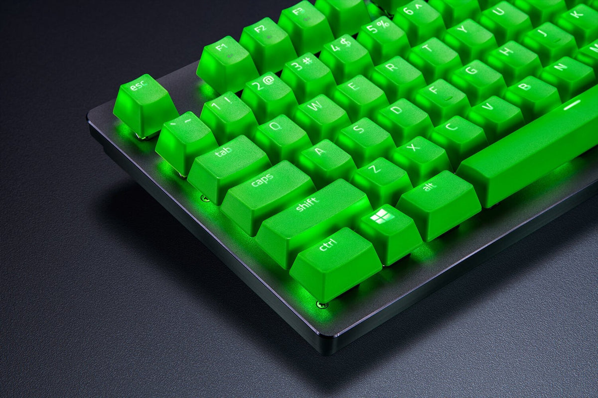 PRICE DROP Razer PBT Keycap Upgrade Set - Razer Green Shinehtrough