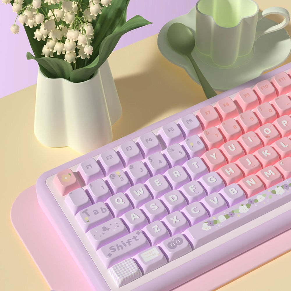 Lily Of The Valley Premium MDA PBT Keycaps