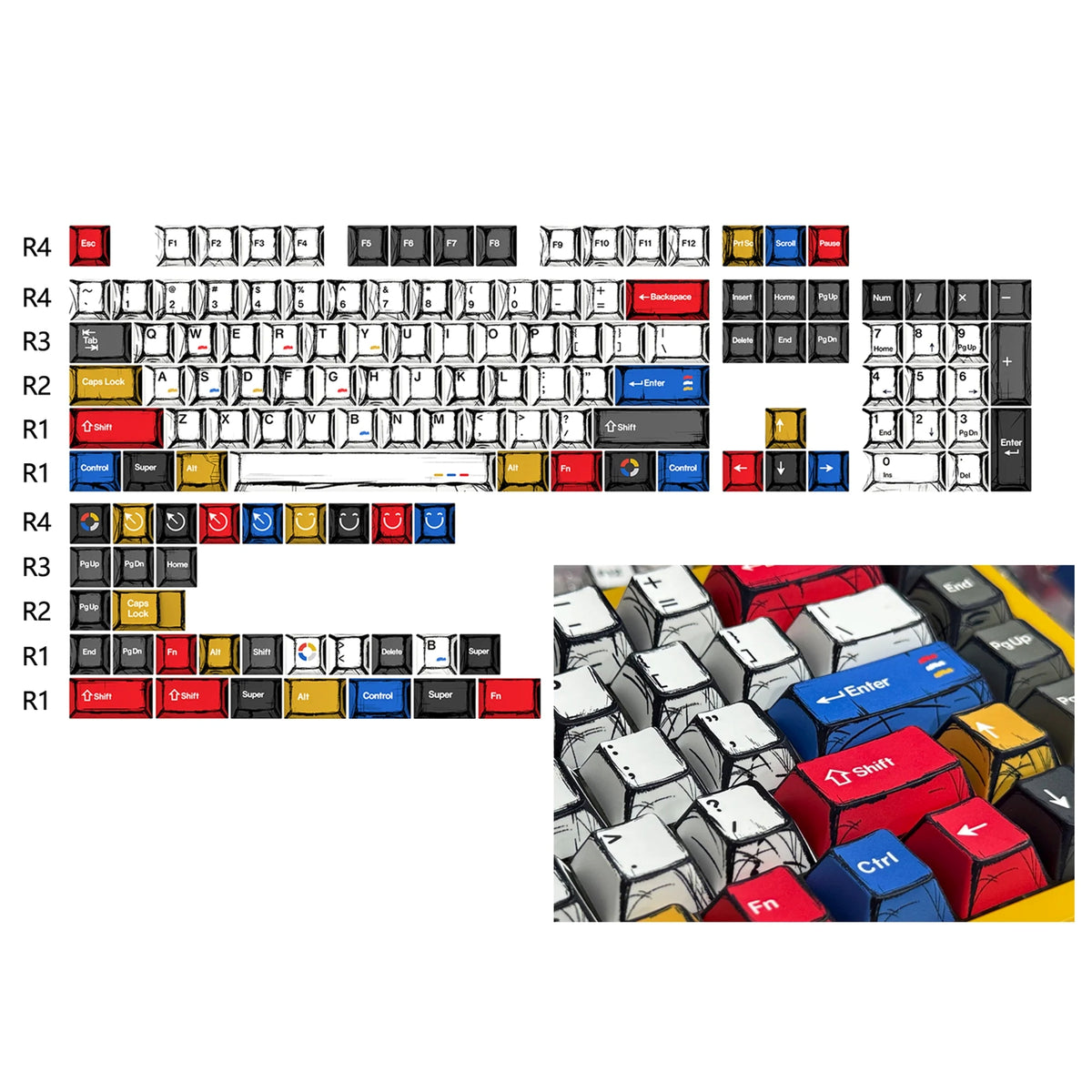 COMIC Manga V2 Cherry PBT Keycaps