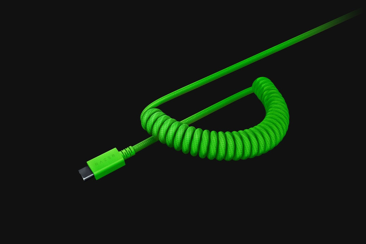 PRICE DROP Razer Shinethrough PBT Keycap & Coiled Cable Upgrade Set White Green
