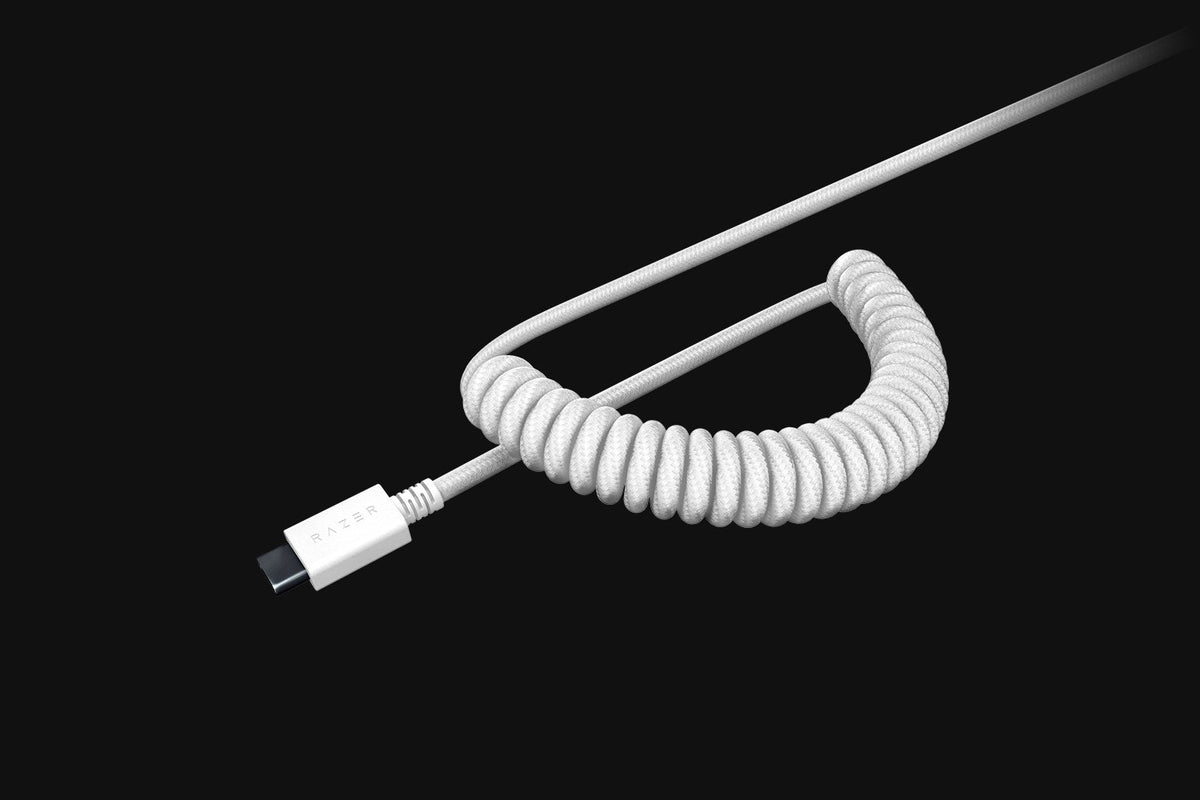 PRICE DROP Razer Shinethrough PBT Keycap & Coiled Cable Upgrade Set White Green