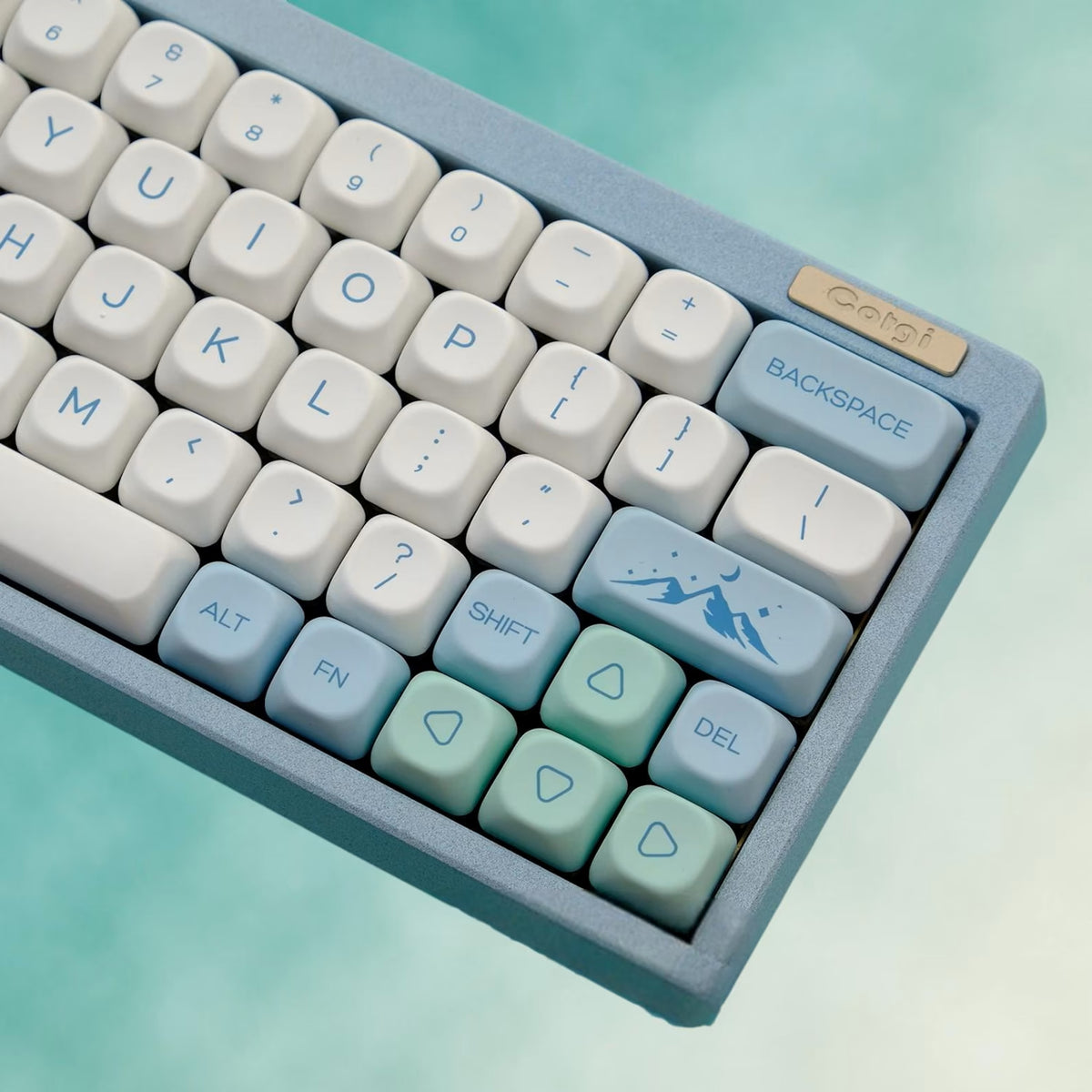 Alpine Mist Moa PBT Keycaps Mac Compatible