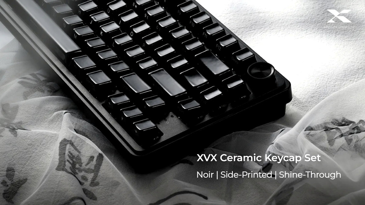 XVX Noir Side Shinethrough Glaze Ceramic Cherry Profile 120-Key Full Keycap Set