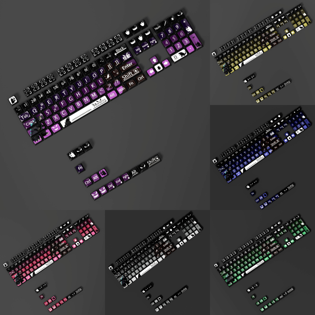 Monster 6 Theme XDA PBT PC Keycaps