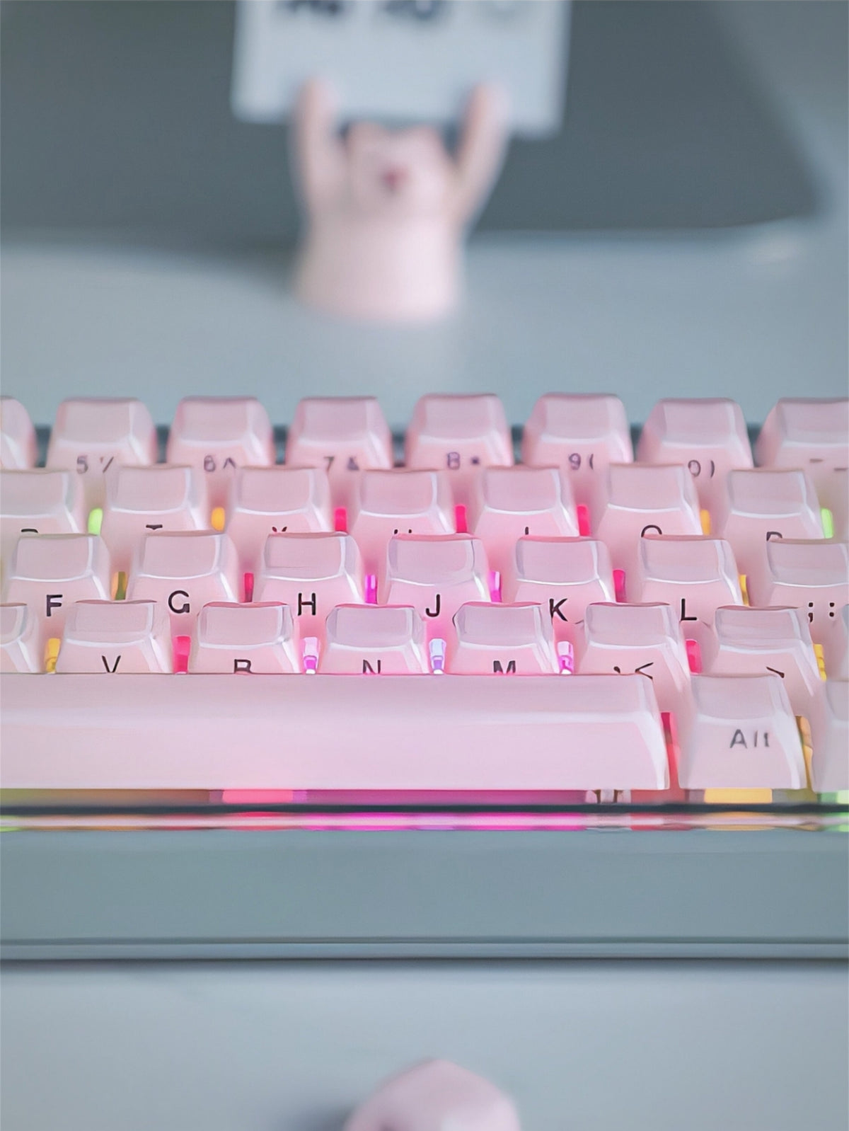 Jello PINK PREMIUM Side-Printed Translucent OEM Profile Keycap