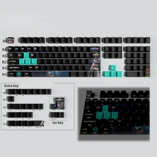 Cypher Valorant Side Backlit HD Cherry PBT Keycaps