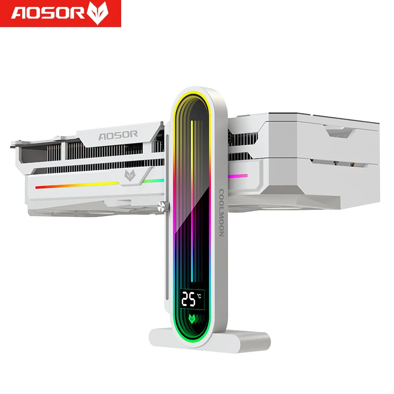 Coolmoon AOSOR Vertical Gpu Stand With Temp Display & Infinity Lens With Magnetic Base