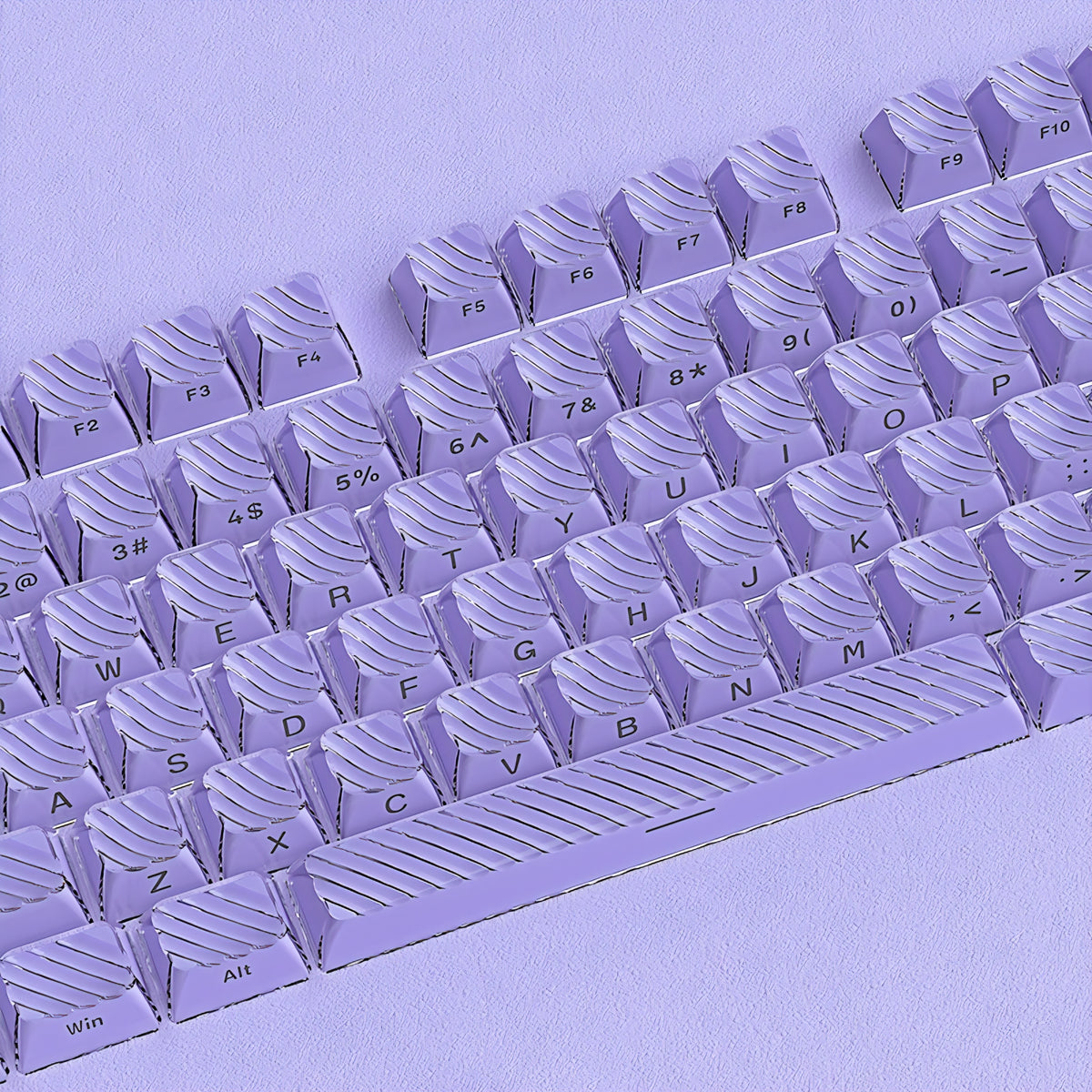 Purple Demon Wave OEM Side Printed Keycaps