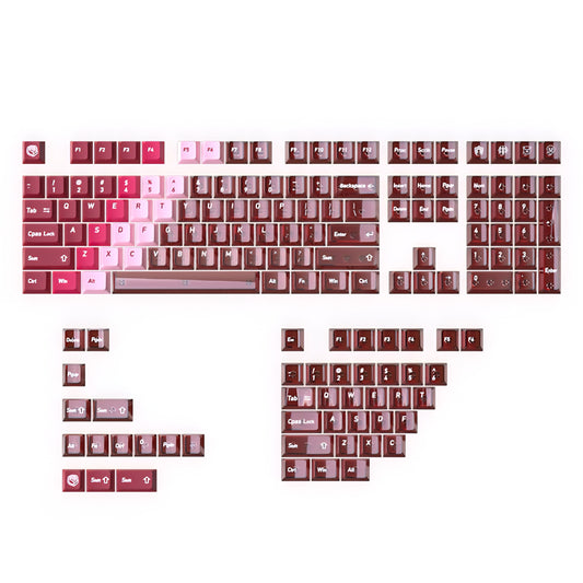 Scarlet Flame Dream Gradient PBT PC Double Cherry Transparent Backlit Keycaps