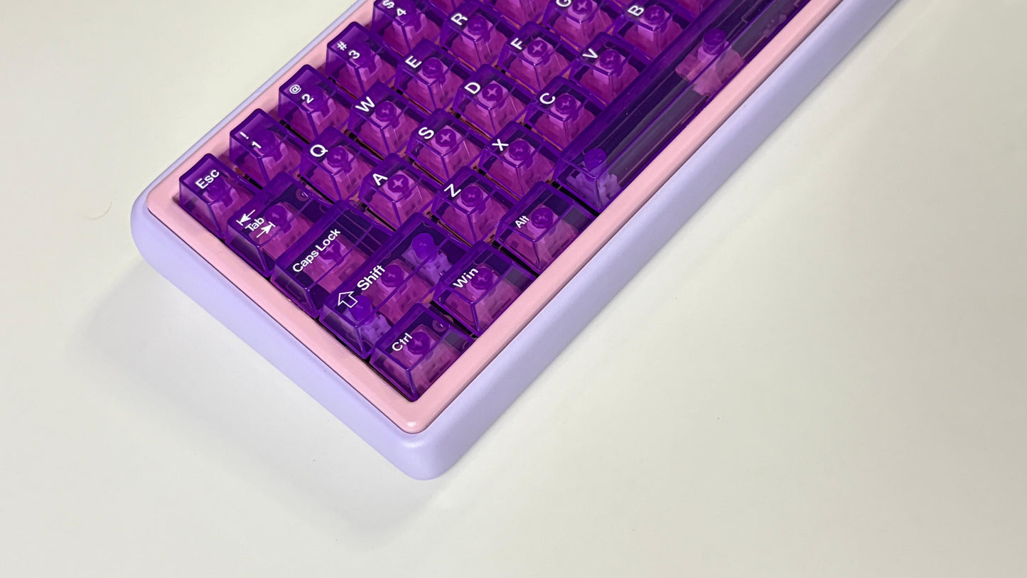Purple Transparent PC UV Printed Cherry Keycaps