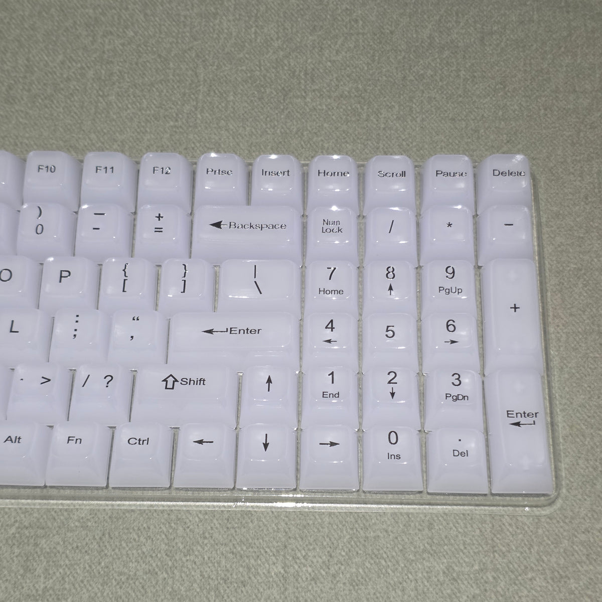 White Translucent Jelly MDA Keycaps