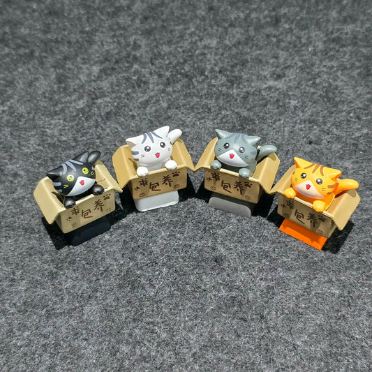 Happy Cat In Basket Resin Artisan Keycap
