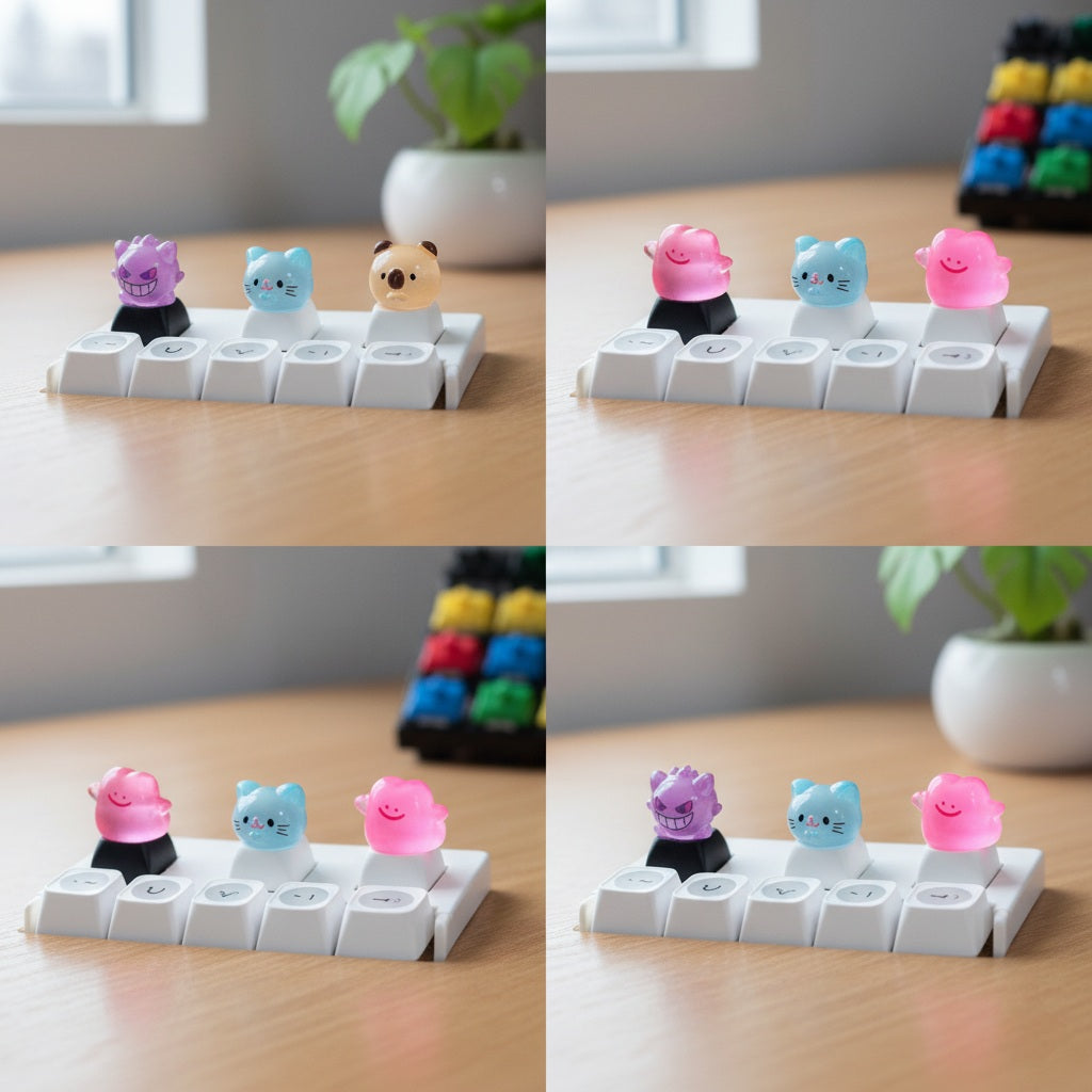 Gengar Capybara Kitten Ditto Resin Artisan Keycap
