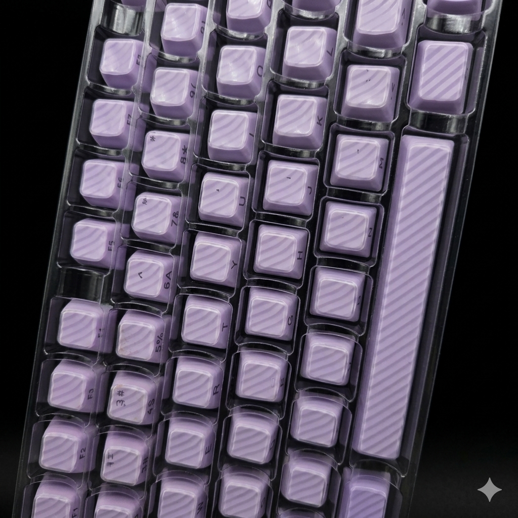 Purple Demon Wave OEM Side Printed Keycaps