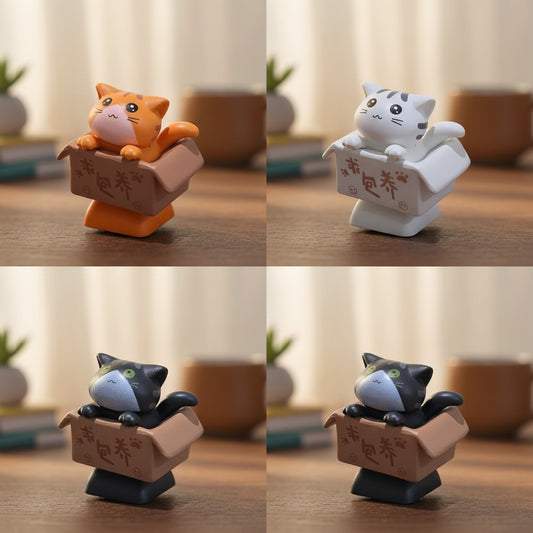 Cat in Basket Resin Artisan Keycap