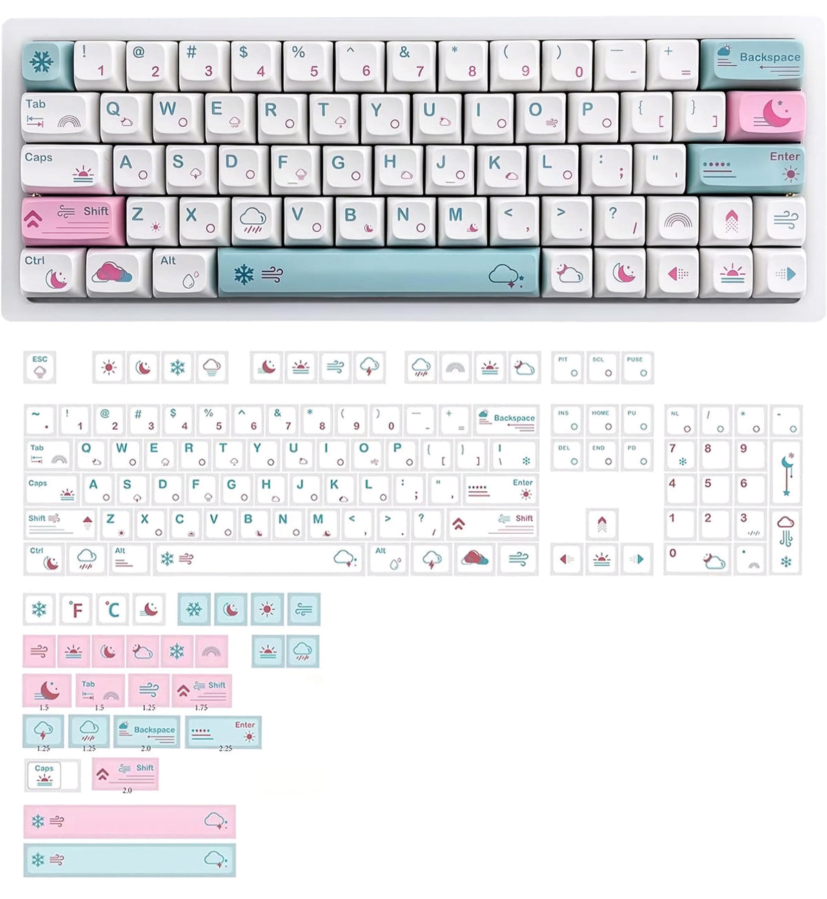 Weather Forecast Xda Thick PBT Keycaps