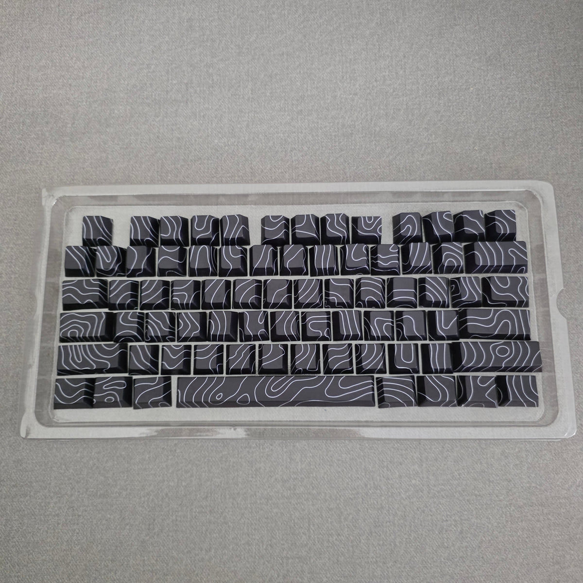 Topography Black Contour Legends Only Backlit Thick PBT Keycaps