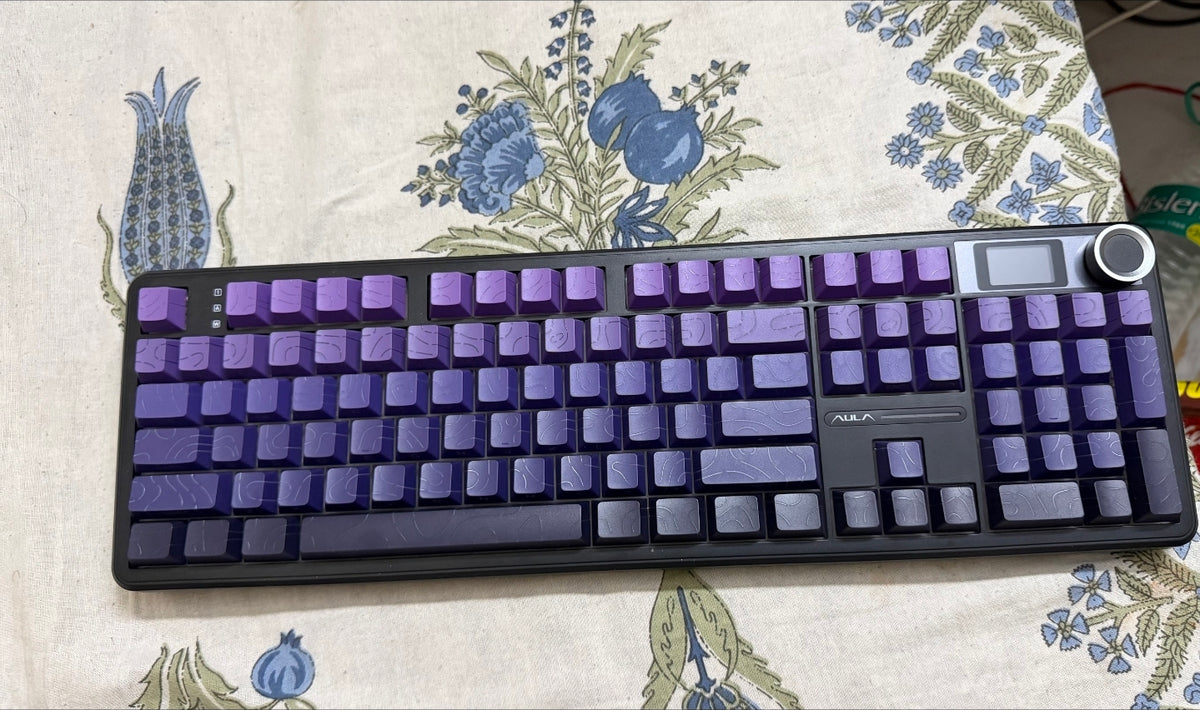 Topography Line Crack Dark Amethyst Cherry Side Backlit Keycaps