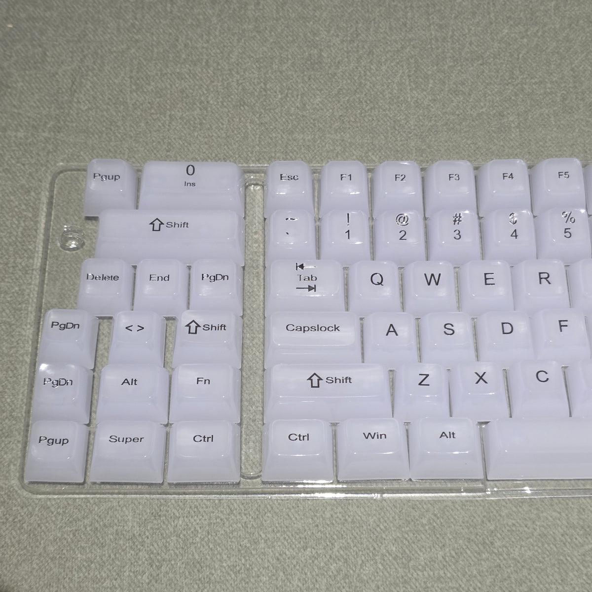White Translucent Jelly MDA Keycaps