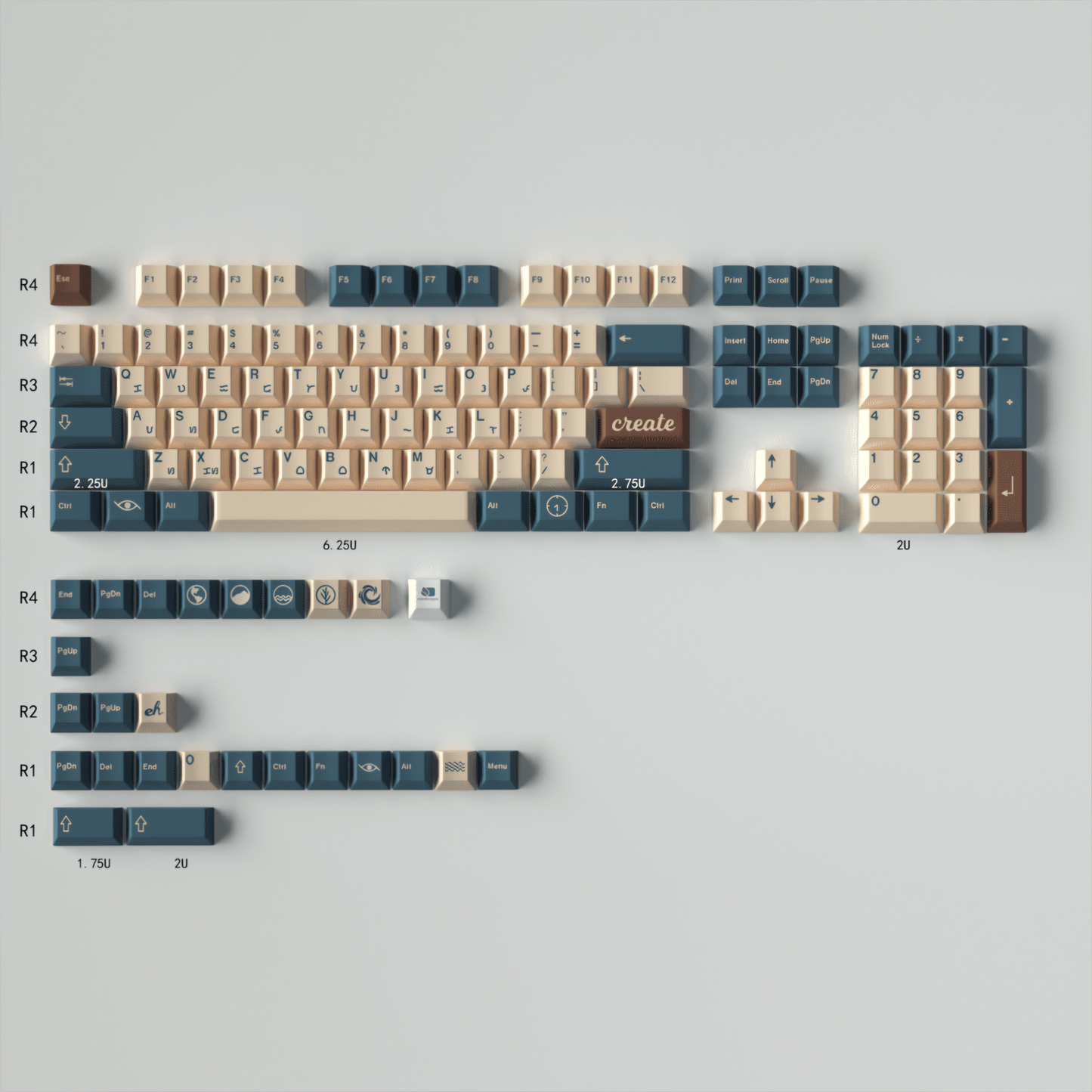 Earth Tones Cherry PBT Clone Keycaps