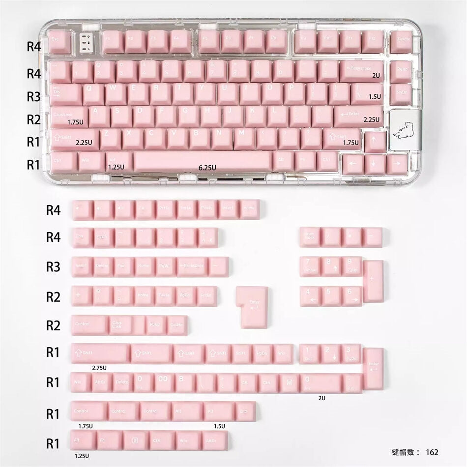 Pink White Marble Style PYGA Doubleshot Keycaps