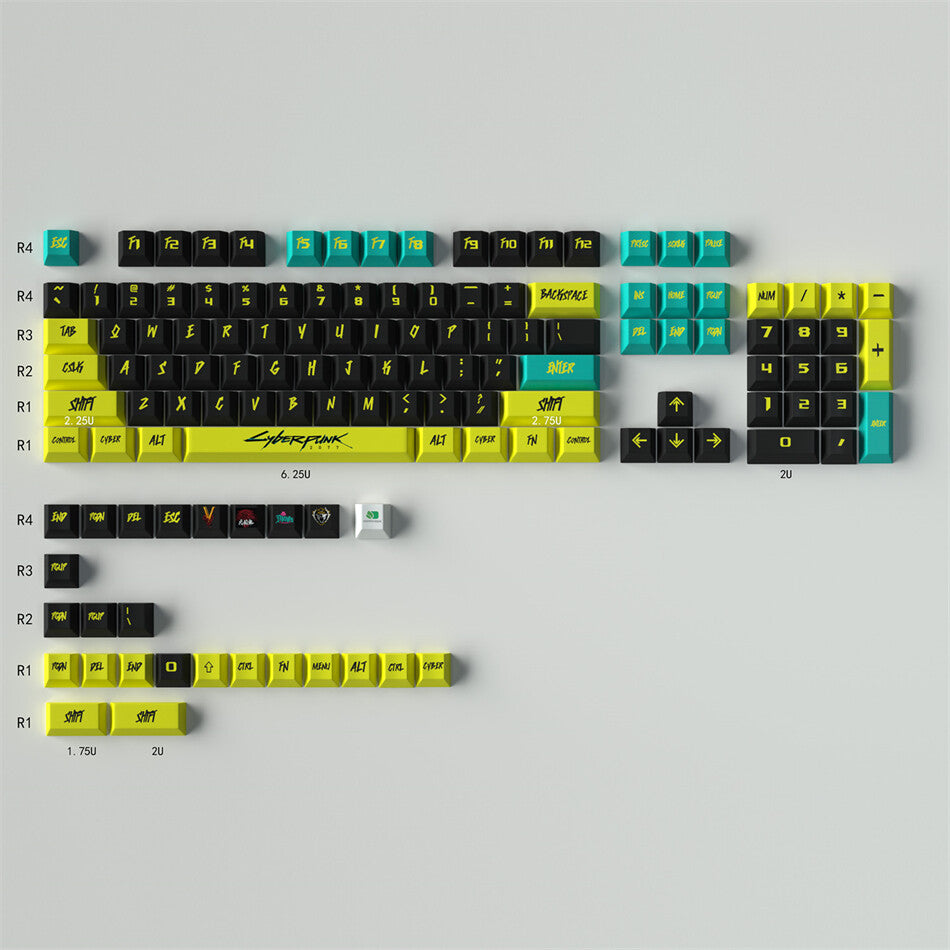 Cyberpunk Yellow/Pink Cherry PBT Keycaps