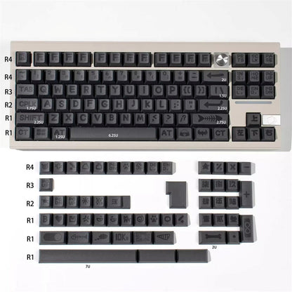 Grey Animals Party Big Font Cherry PBT Keycaps